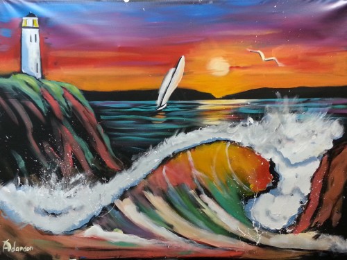 Palos Verdes performance painting (7ft by 5 ft)
