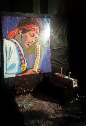 Jimi Hendrix painting by Gregory Adamson